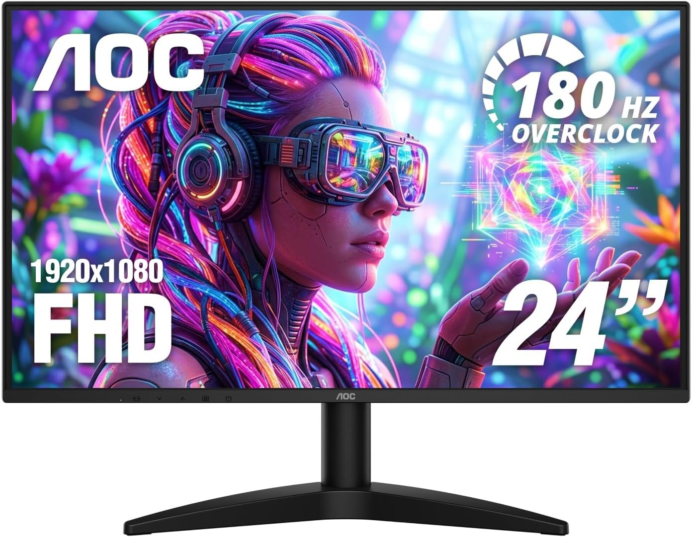 AOC 24 Inch Gaming Monitor FHD 180Hz Overclocked VA HDR Ready, G24B36N