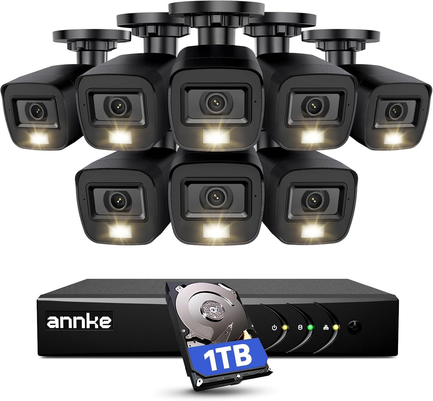 ANNKE 3K Lite Wired Security Camera System Outdoor, 8X 2MP Cameras, 1TB HDD