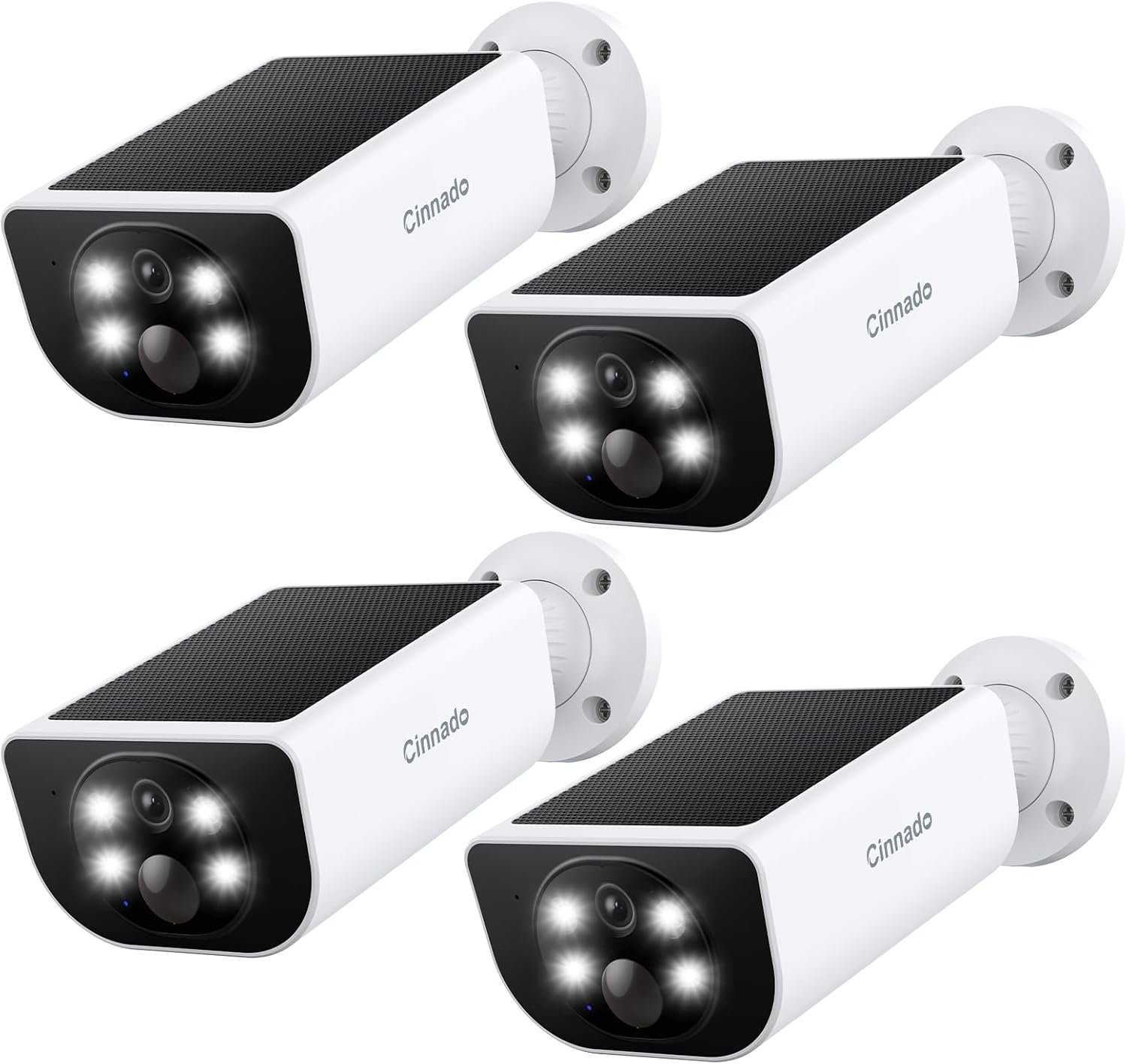 Cinnado Security Cameras Wireless Outdoor Integrated Solar Panel, S1 4Pack