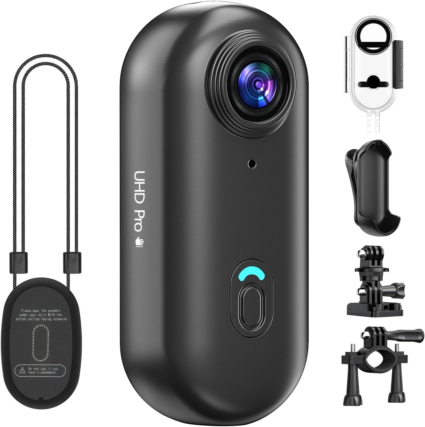 Mini 4K Body Camera with 6‑Axis EIS, Wearable Action Camera with Magnetic Clip Mount, 64GB Portable POV Cam for Travel, Daily Recording, Vlogging, Pet Walking, Cycling, Hiking and Outdoor Sports