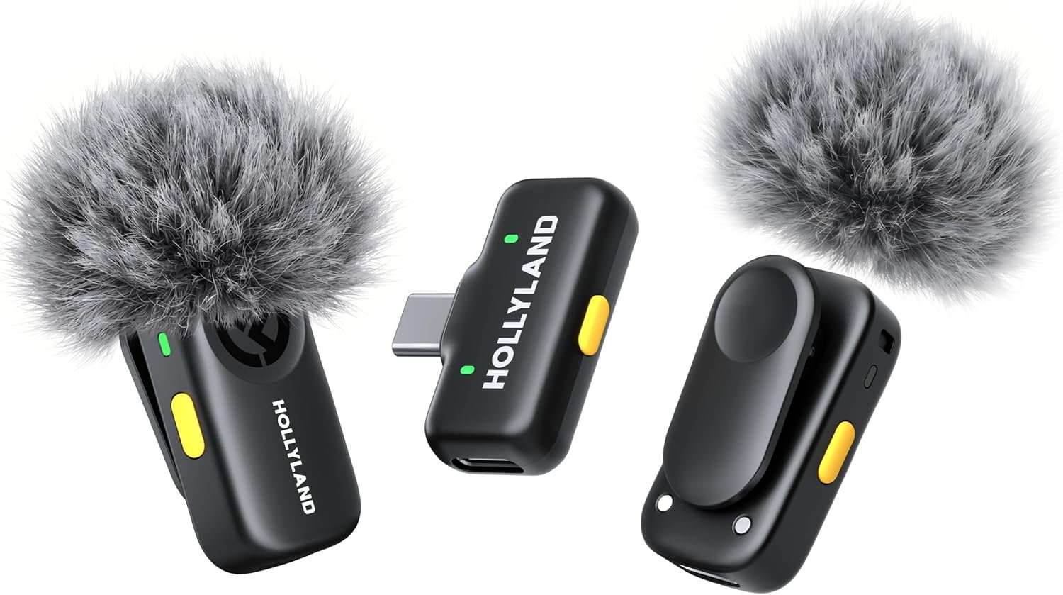 Hollyland Lark A2 Mini Duo(2TX + 1RX) Wireless Microphone, Noise Canceling
