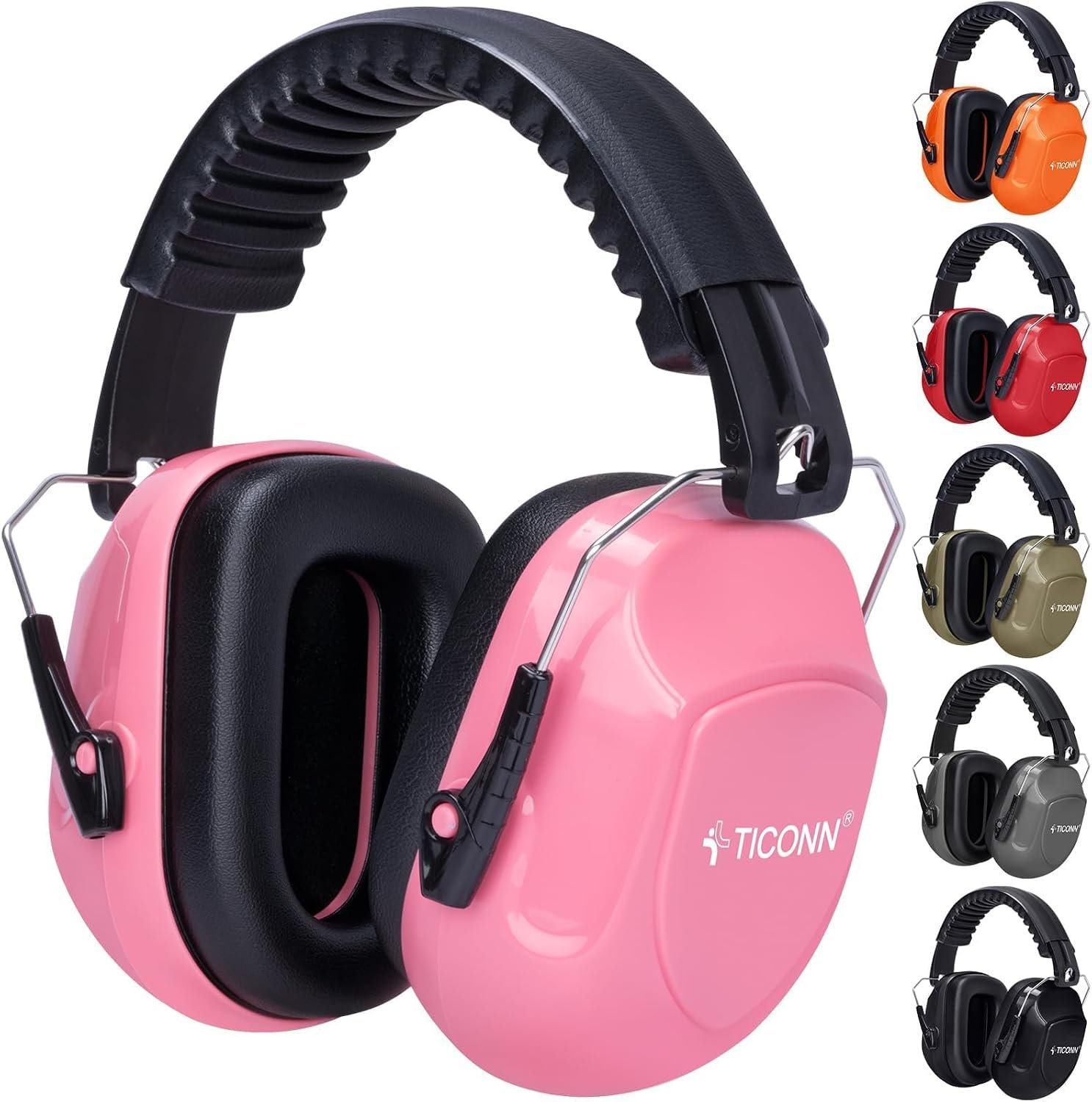 TICONN Noise Cancelling Ear Muffs for Adults, SNR 33dB Hearing Protection, Adjustable Safety Earmuffs for Construction