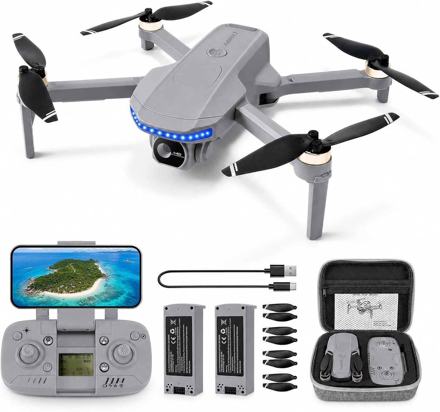 GPS Drone with Camera 4K UHD for Adults Beginner,60 Mins Flight
