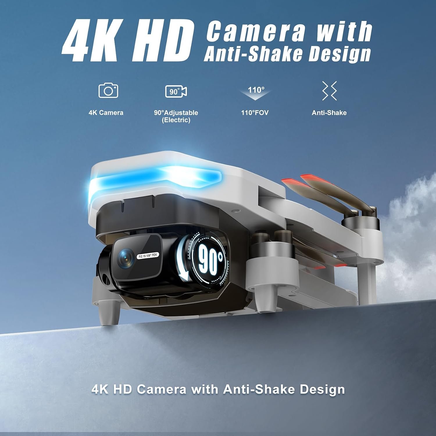 Oddire Drones with Camera for Adults 4K, GPS Auto Return, Waypoint Flight, Orbit Fly, GPS Follow, Gesture Control, Foldable Drone with Brushless Motor, 249g Light,48 Mins Flight Time with 2 Batteries