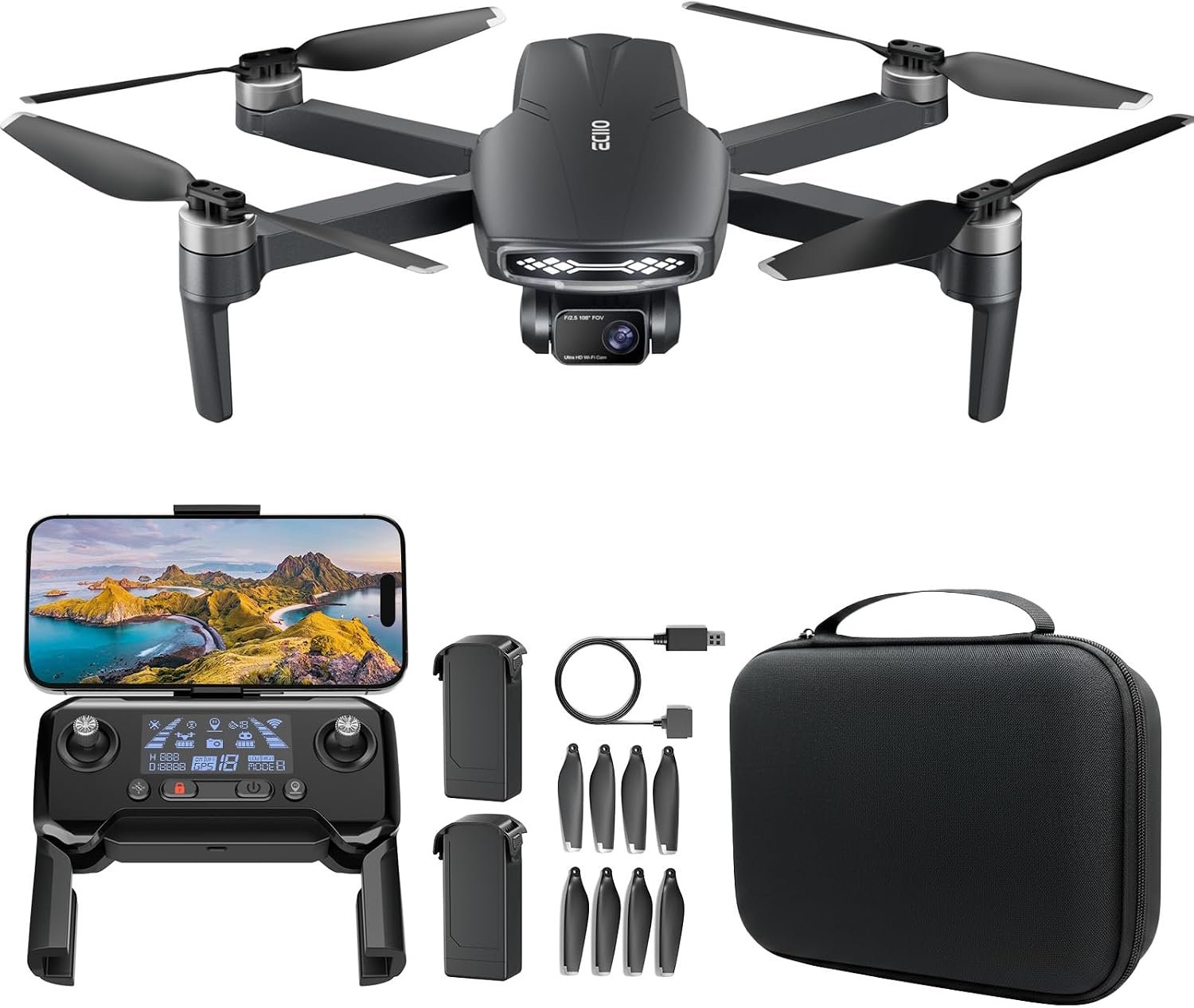 GPS Drone with Camera for Adults 4K,Brushless Motor, Optical Positioning