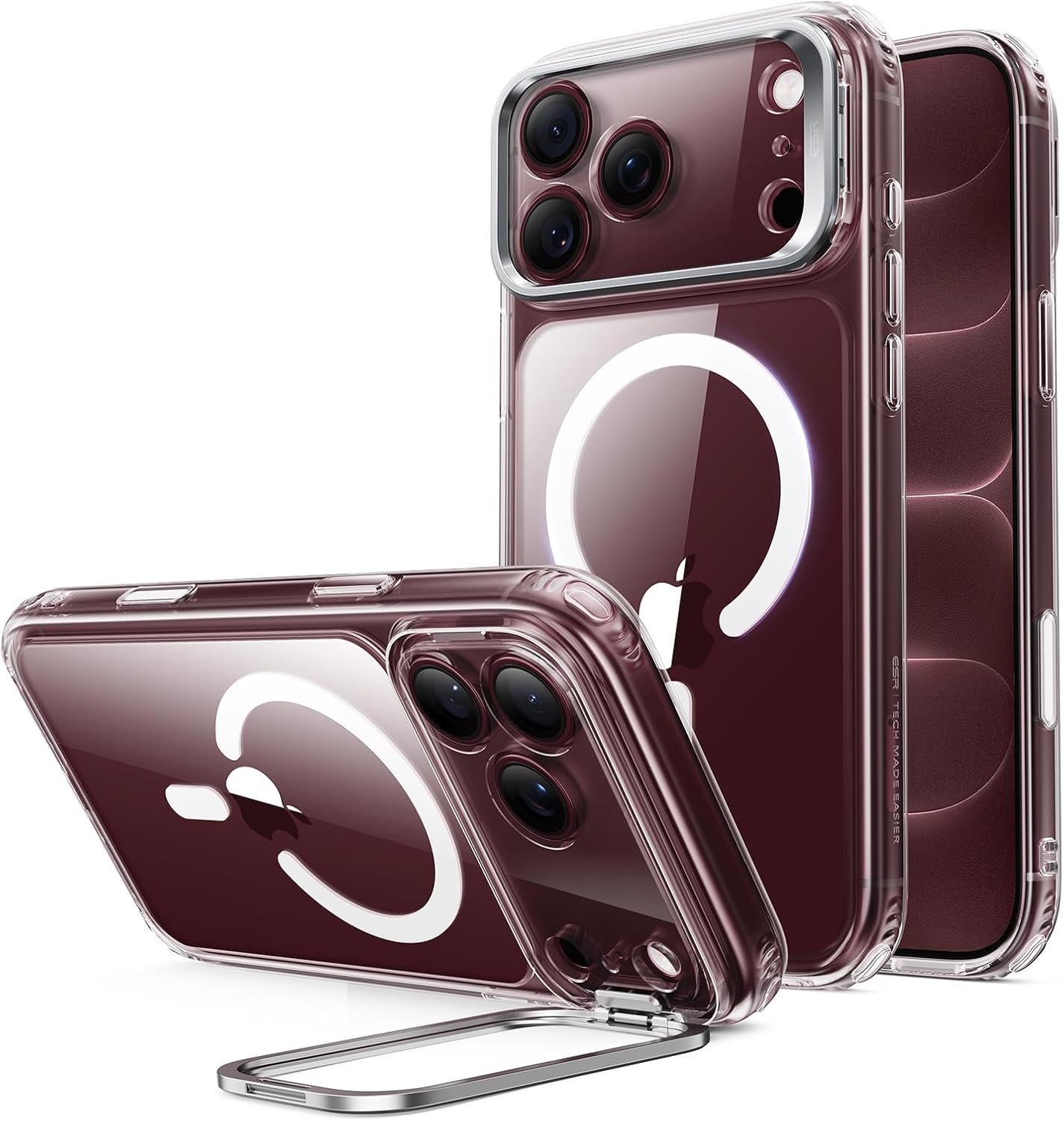 ESR Classic Hybrid for iPhone 18 Pro/17 Pro Case with Flex Stand, Clear