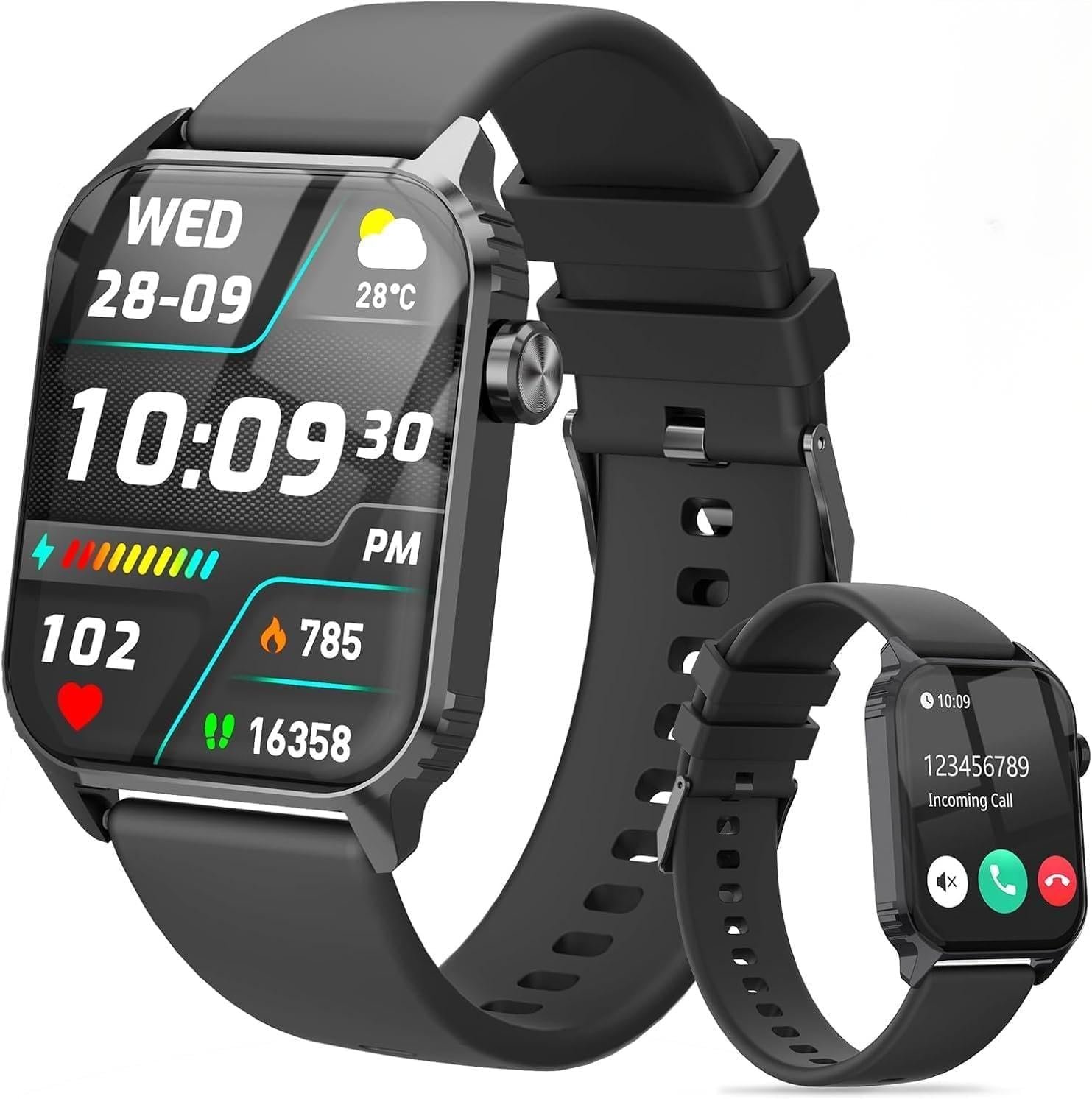 TRAUSI Waterproof Smart Watch with Sport Modes Beiyongs Black