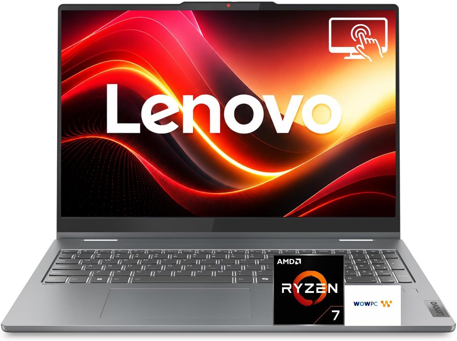 Lenovo IdeaPad 5 2-in-1 Convertible Laptop, AMD Ryzen 7 8845HS Processor, 16″ WUXGA IPS Touchscreen, 16GB DDR5 RAM, 512GB SSD, Fingerprint Reader, Backlit Keys, Wi-Fi 6, Windows 11 Home, WOWPC USB
