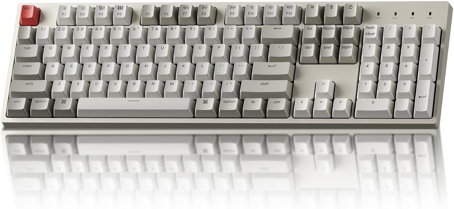 Keychron C2 Full Size Wired Mechanical Keyboard, Brown Switch, Retro