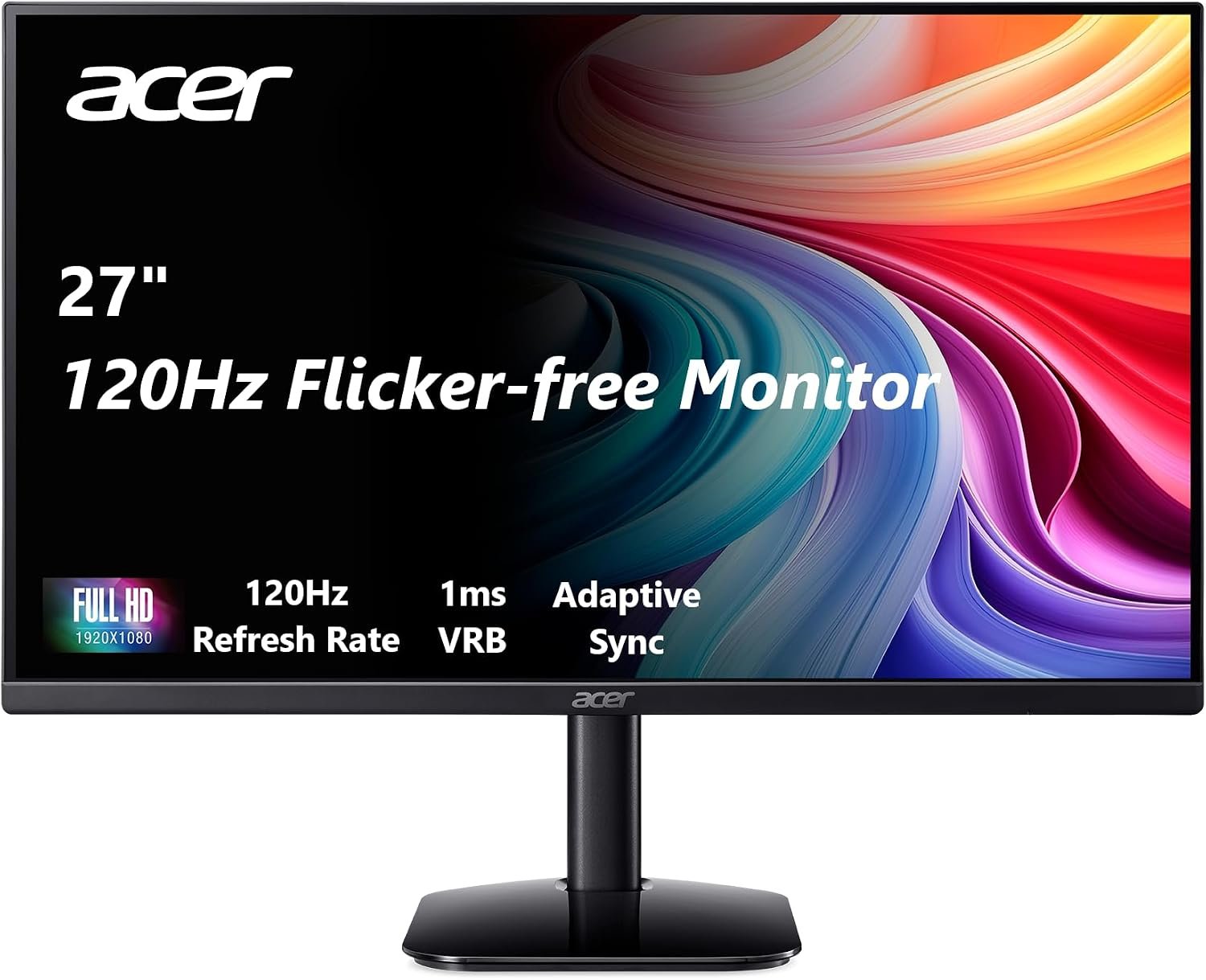 Acer 27in FHD 1920×1080 IPS 120Hz Gaming Monitor | Office KB272 G0bi