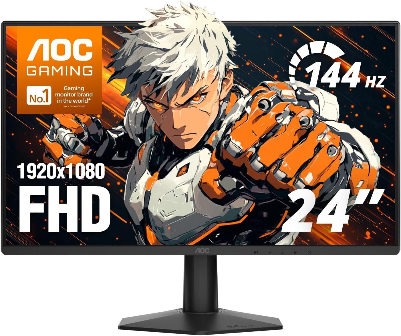 AOC 24 Inch Gaming Monitor FHD 144Hz Fast IPS 0.5ms HDR, 24G51F