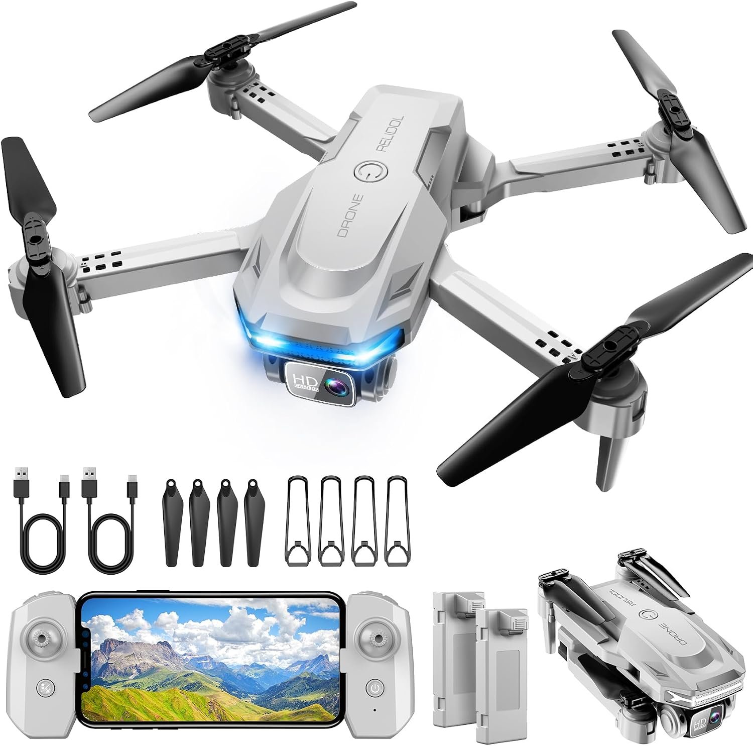 Drone with 1080P Camera – Foldable Remote Control RC Quadcopter FPV Drone