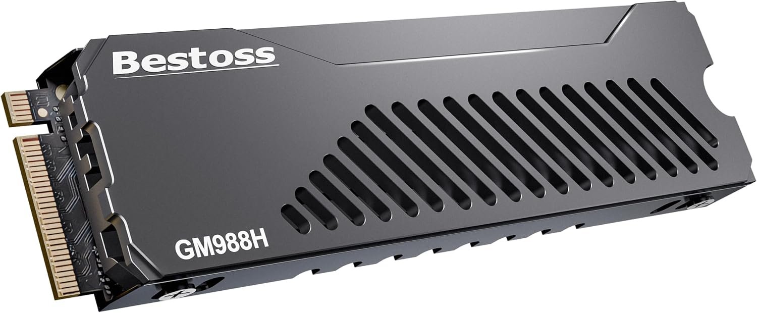 Bestoss 1TB PCIe 4.0 NVMe M.2 2280 SSD with Heatsink,PS5 Storage,7350MB/s