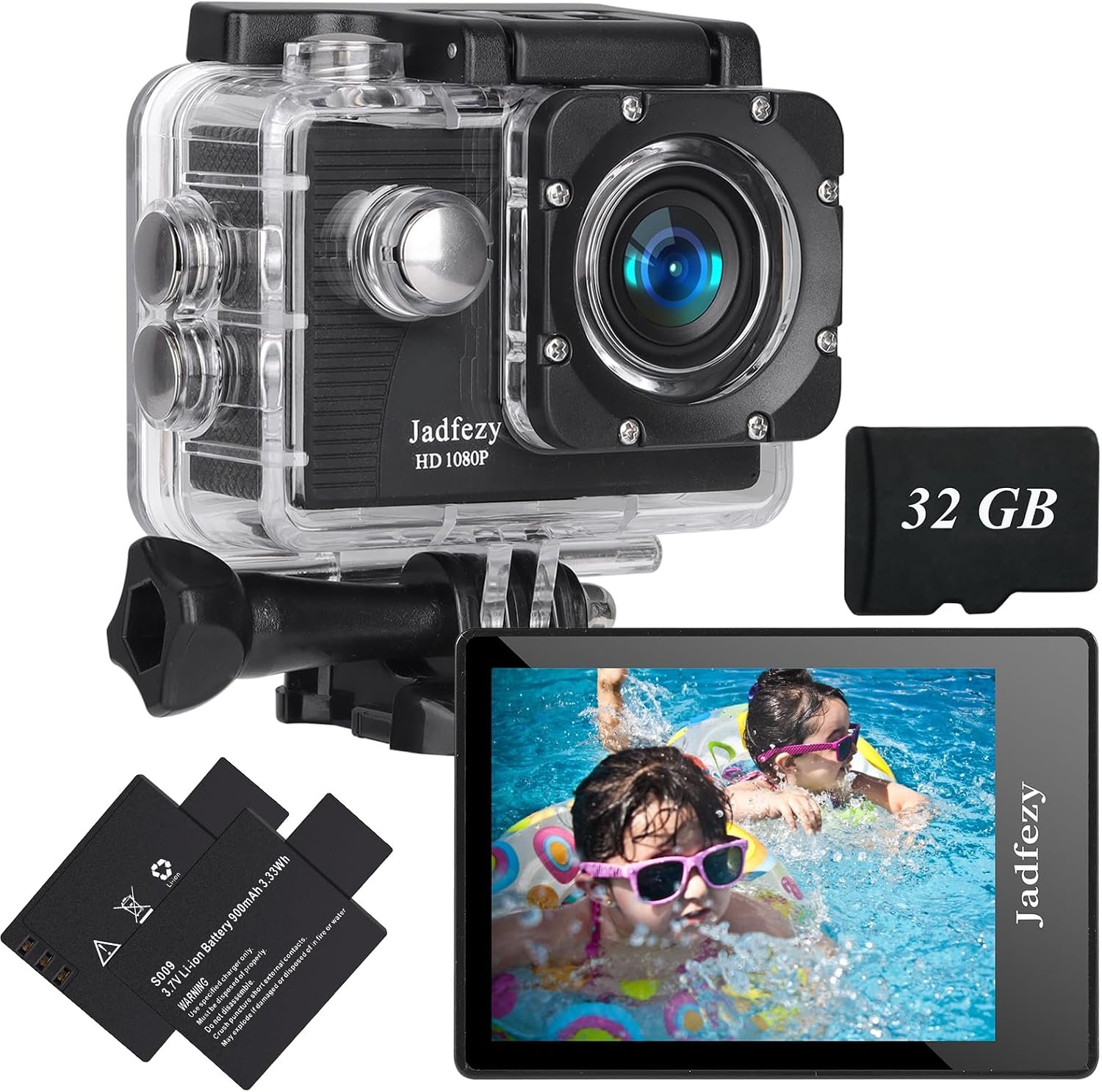 Action Camera FHD 1080P Wide Angle 98FT/30M Underwater Waterproof Cam