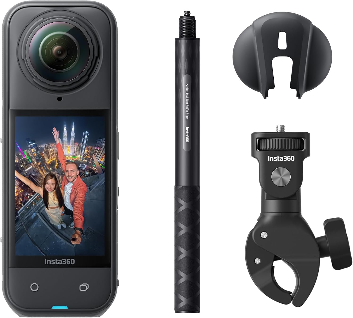Insta360 X5 Motorcycle Bundle – Waterproof 8K 360° Action Camera, Rugged & Replaceable Lens, 3-Hour Battery, Clear Audio, Stabilization, Invisible Selfie Stick Effect, Leading Low Light