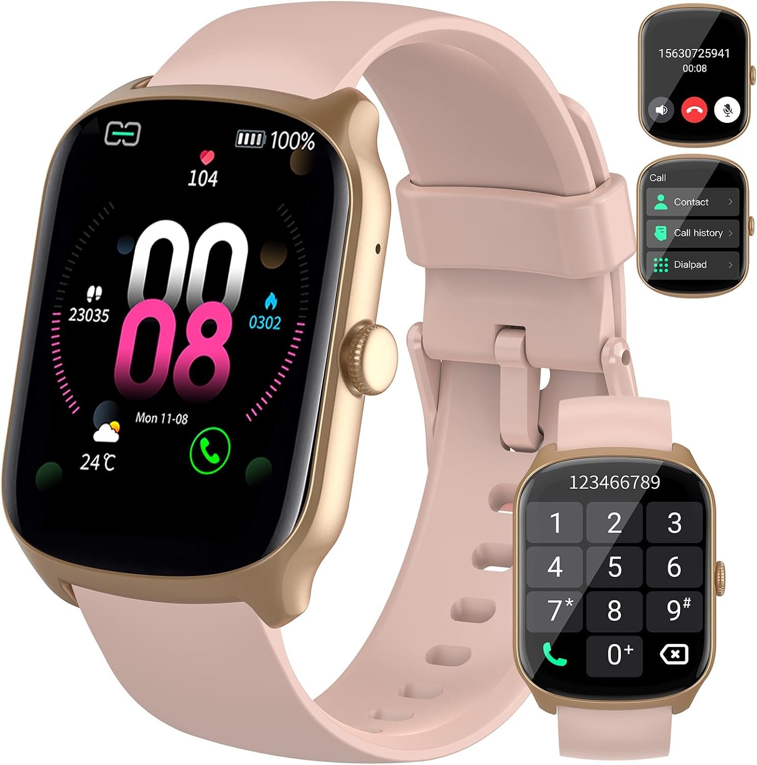 Qecnato Smart Watch for Men Women, 1.95″ HD Curved Screen Smartwatch (Dial/Answer Calls)