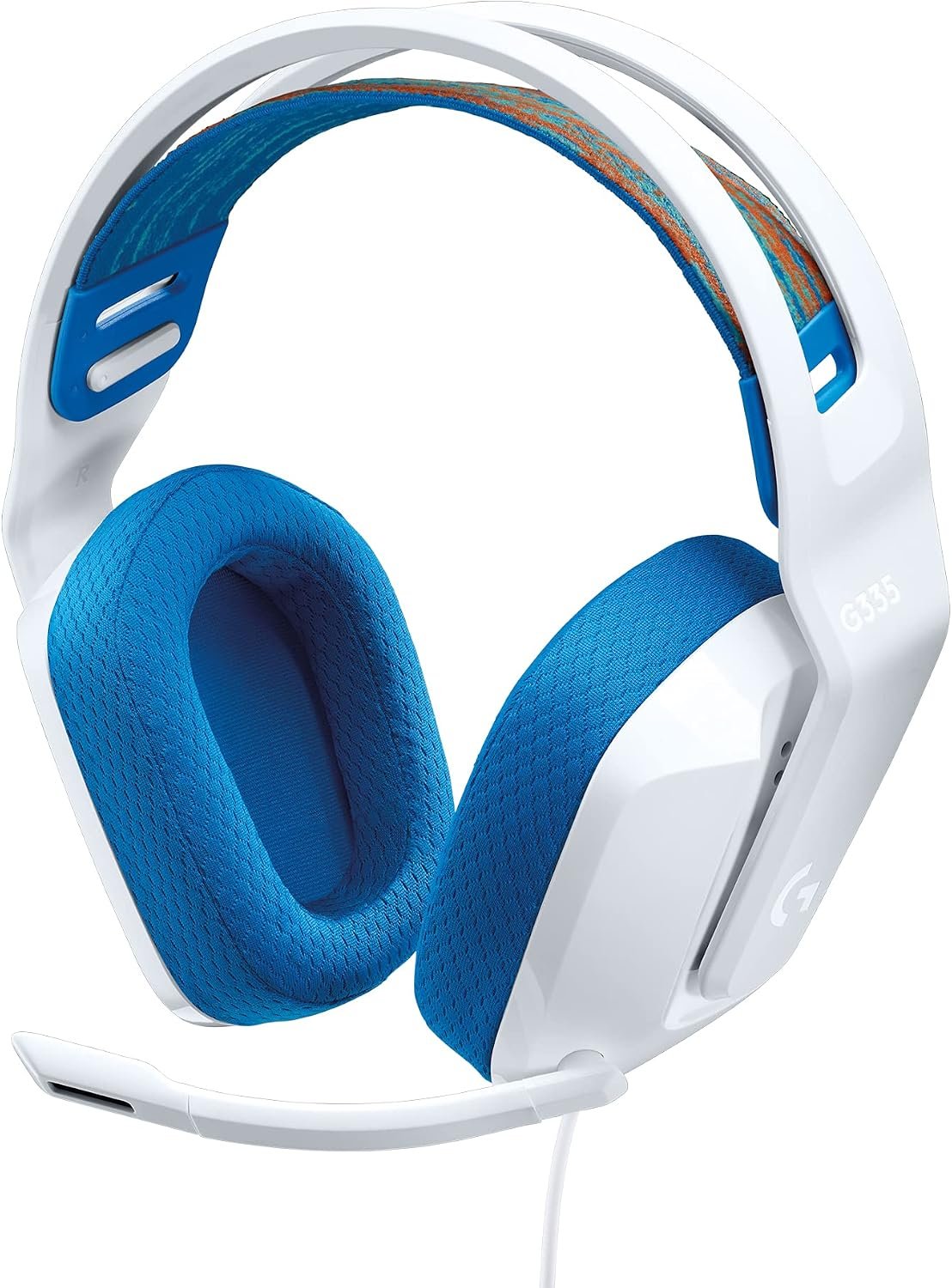 Logitech G335 Wired Gaming Headset with Flip to Mute Microphone – White