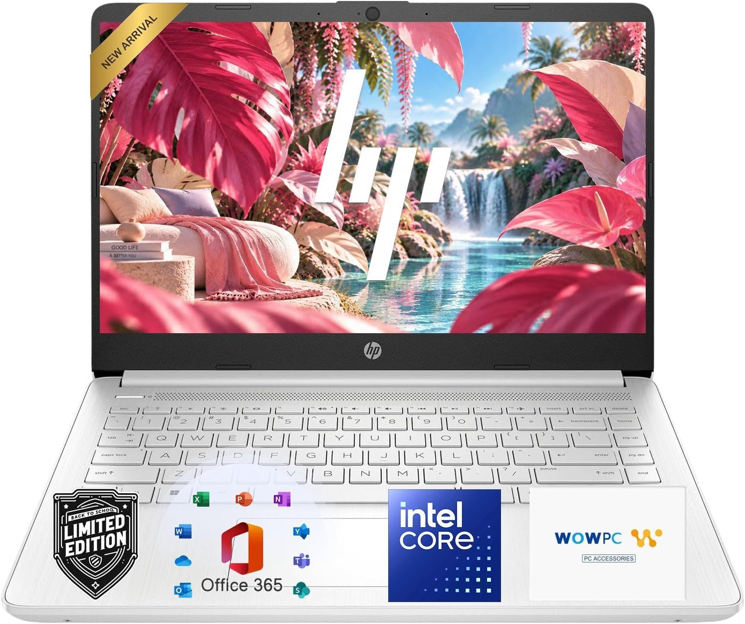 HP 14 Inch Laptop, 2027 Edition, Intel N150 CPU, 4GB DDR5 RAM, 128GB SSD, 1TB Cloud Storage, Windows 11 with Microsoft 365