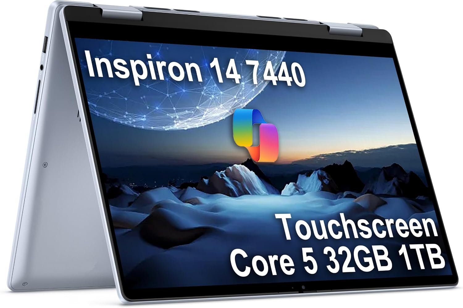 Dell Inspiron 14 7440, 14″ 2-in-1 Laptop, Core 5 120U, 32GB DDR5, 1TB SSD