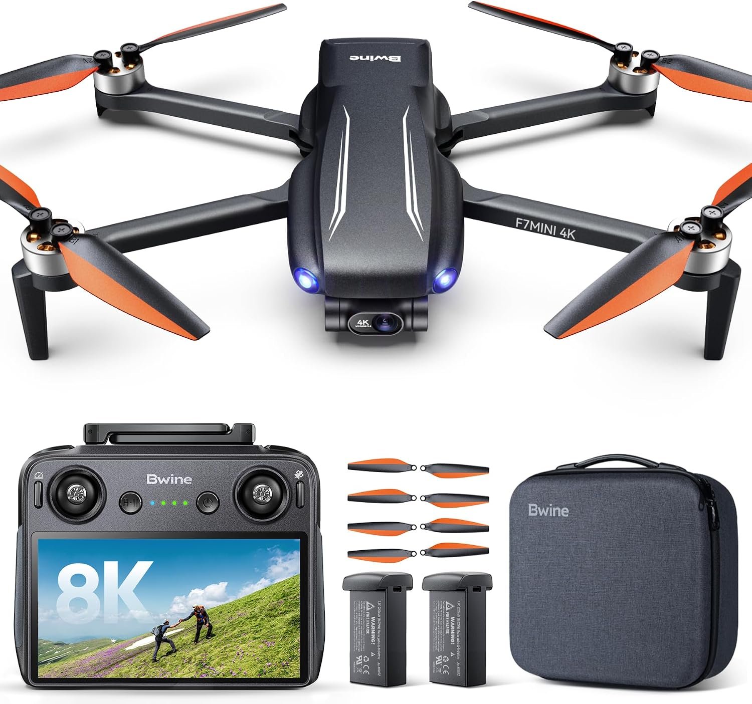 Bwine F7MINI 8K Photo 5.5″ 1080P RC Screen Drones with Camera for Adults