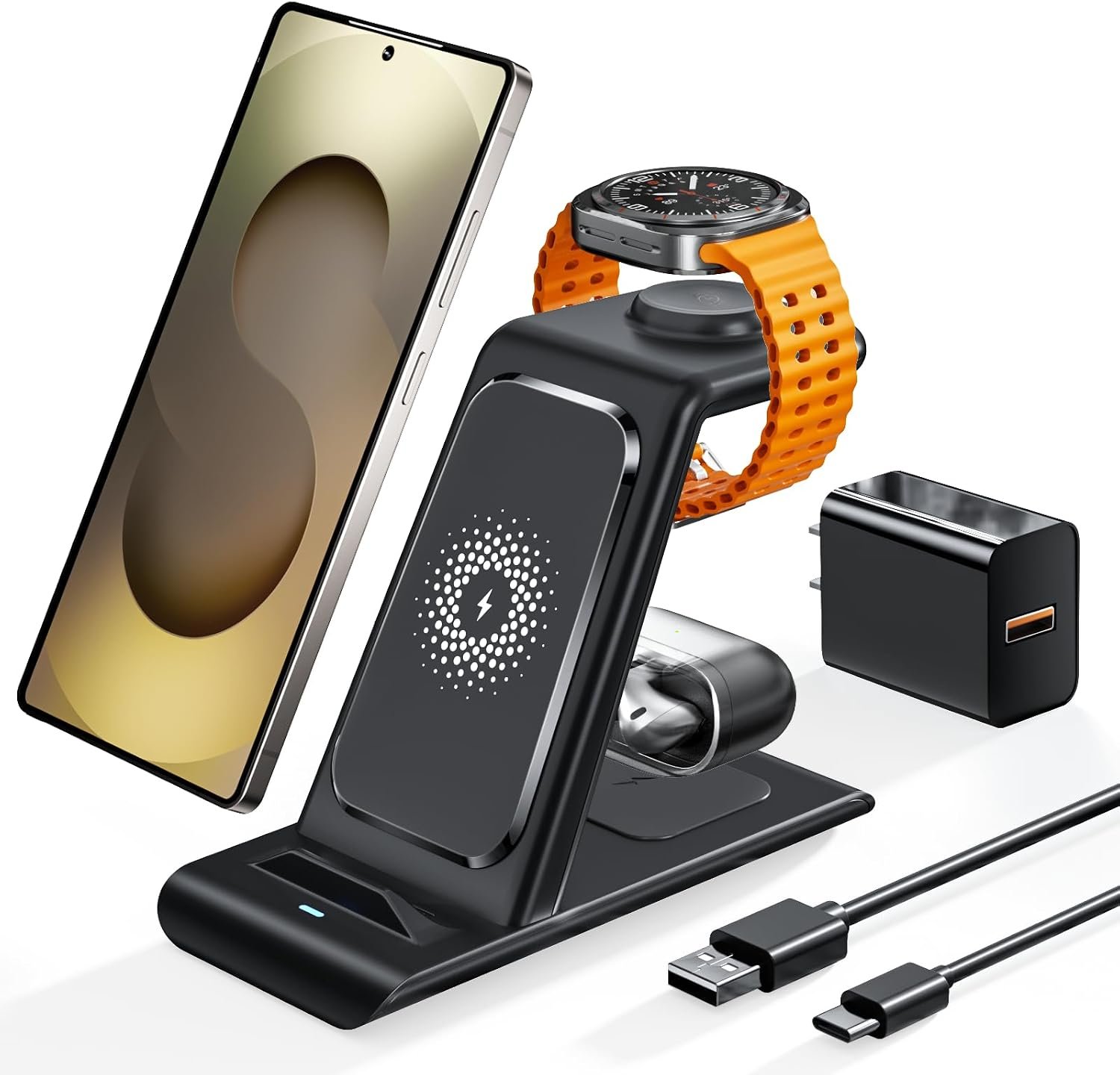 Wireless Charging Station for Samsung Galaxy Watch 8/7/6/5/4/3,S26 Ultra