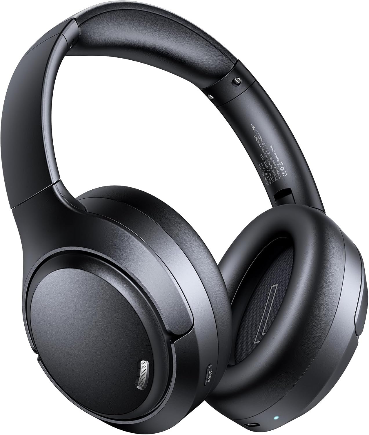 Hybrid Active Noise Cancelling Headphones 120H Playtime 6 ENC Clear Call Mic, Over Ear Headphones Wireless with Hi-Res Audio Comfort Earcup Low Latency ANC Bluetooth 6.0 Headphones for Travel Workout
