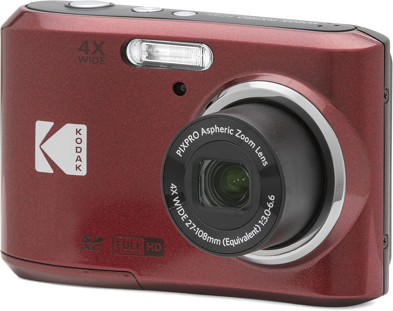 Kodak PIXPRO FZ45 Digital Camera, 16MP Point & Shoot (Red)