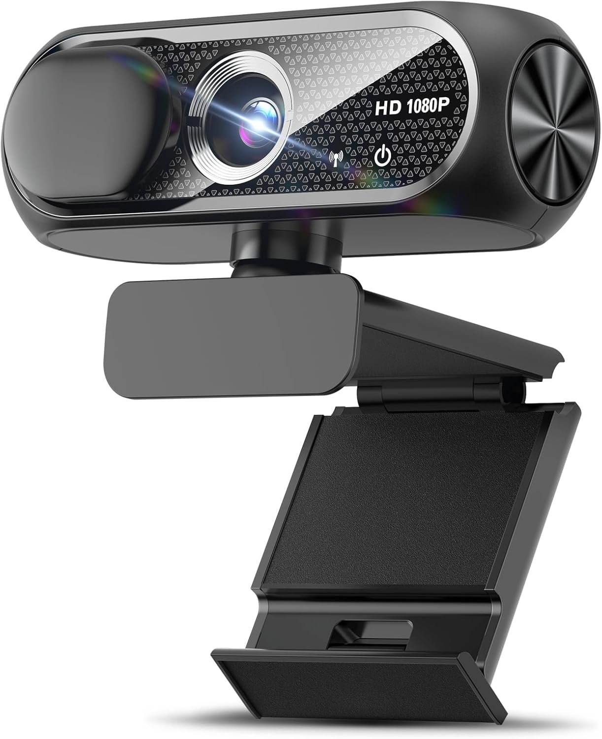 1080P HD Webcam with Microphone, Noise Cancellation, Auto Light Correction, Plug & Play USB Webcam for Laptop, Desktop, PC (Black-Gray)