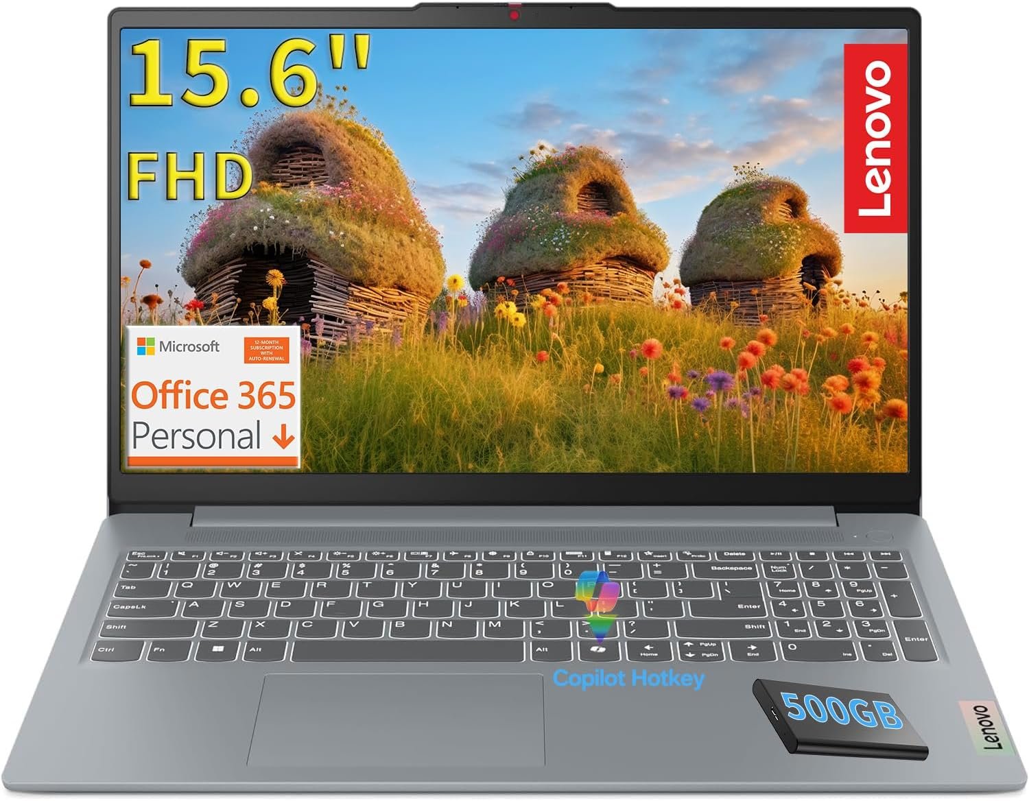 Lenovo 15.6 FHD Laptop 2026 Edition, Intel N150 CPU, 8GB RAM, 128GB Storage