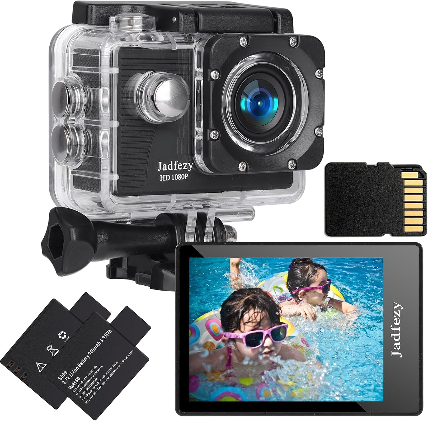 Action Camera 98FT/30M Underwater Waterproof Cam with Memory Card