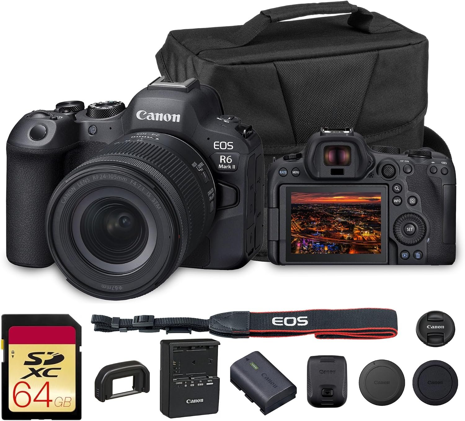 Canon EOS R6 Mark II Mirrorless Camera with 24-105mm Lens Bundle