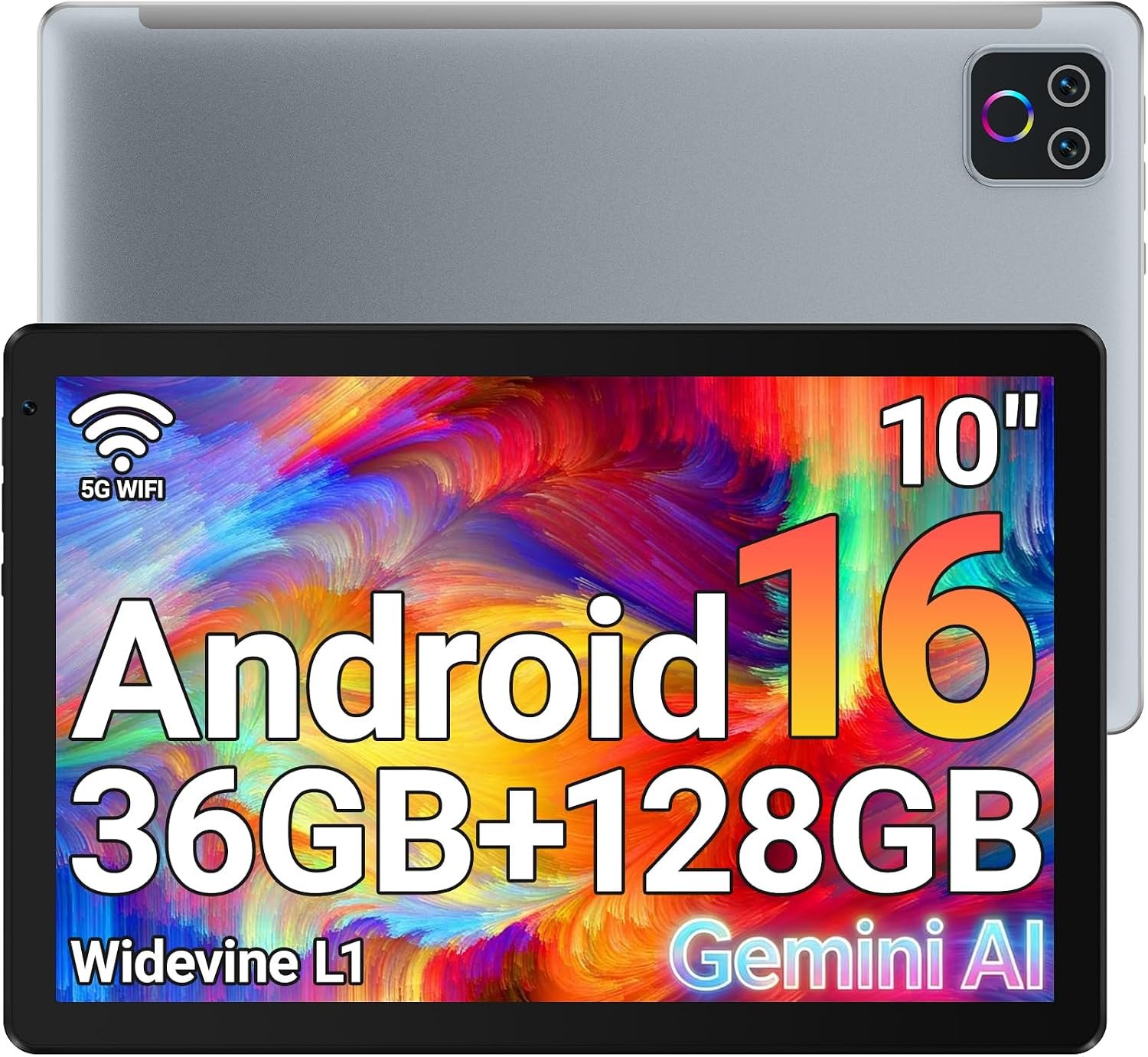 URAO Tablet,10.1″ Android 16 Tablet Octa-core 36GB+128GB Dual Camera