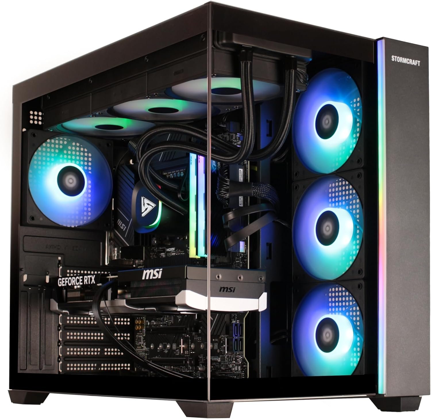STORMCRAFT Falcon AI Gaming PC R7 7800X3D,RX 9070 XT 16G,32GB DDR5,1TB SSD