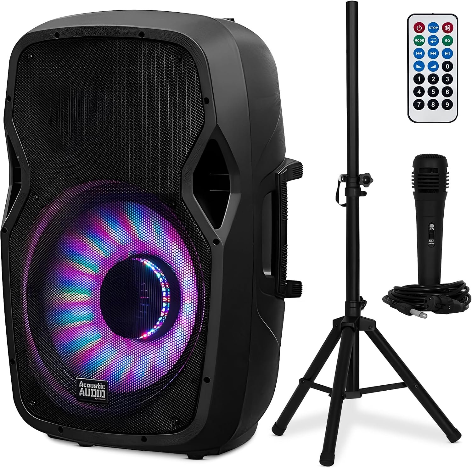 Acoustic Audio by Goldwood 1000W Bluetooth PA Speaker with LED, Mic & Stand