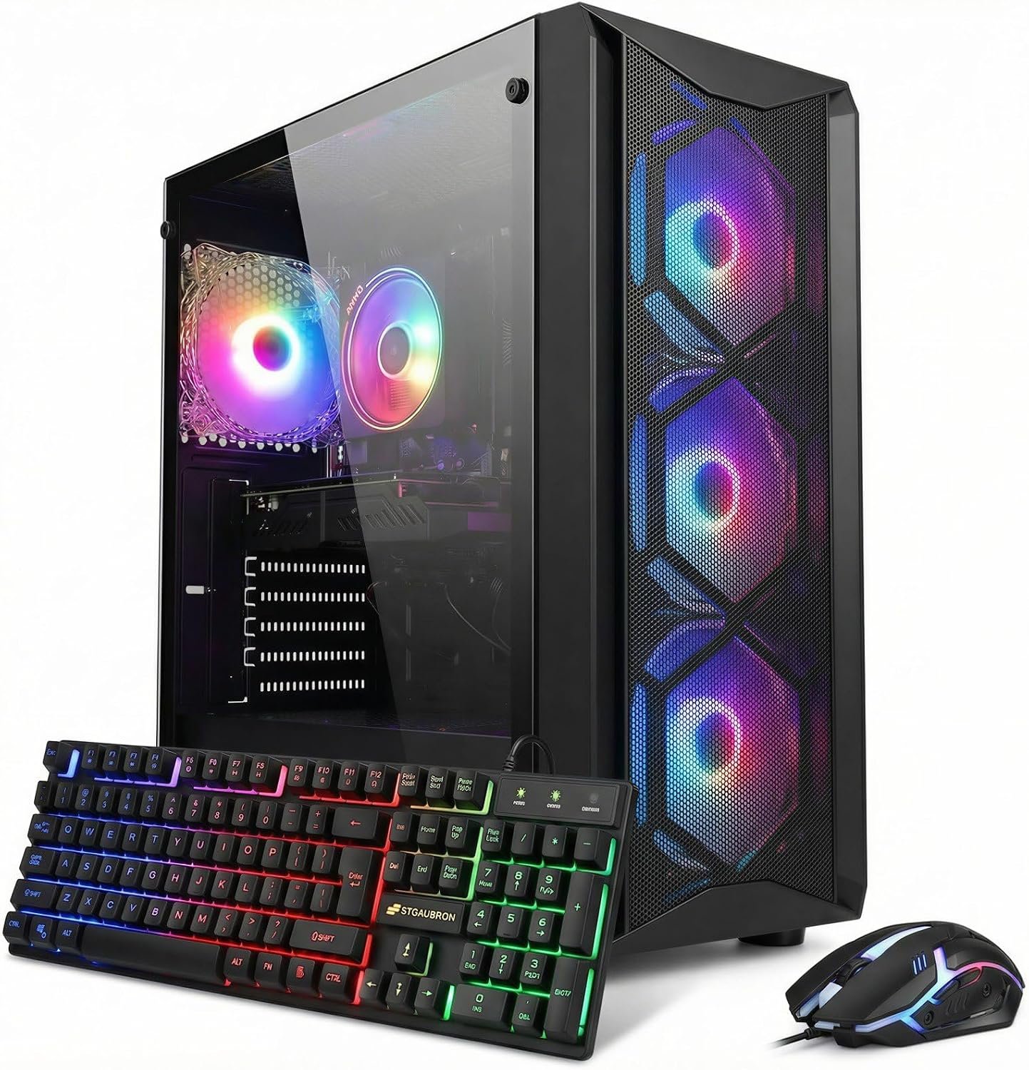 STGAubron Gaming PC Desktop,Corei7 8th Gen,RTX 3050 6G,16G DDR4,512G SSD
