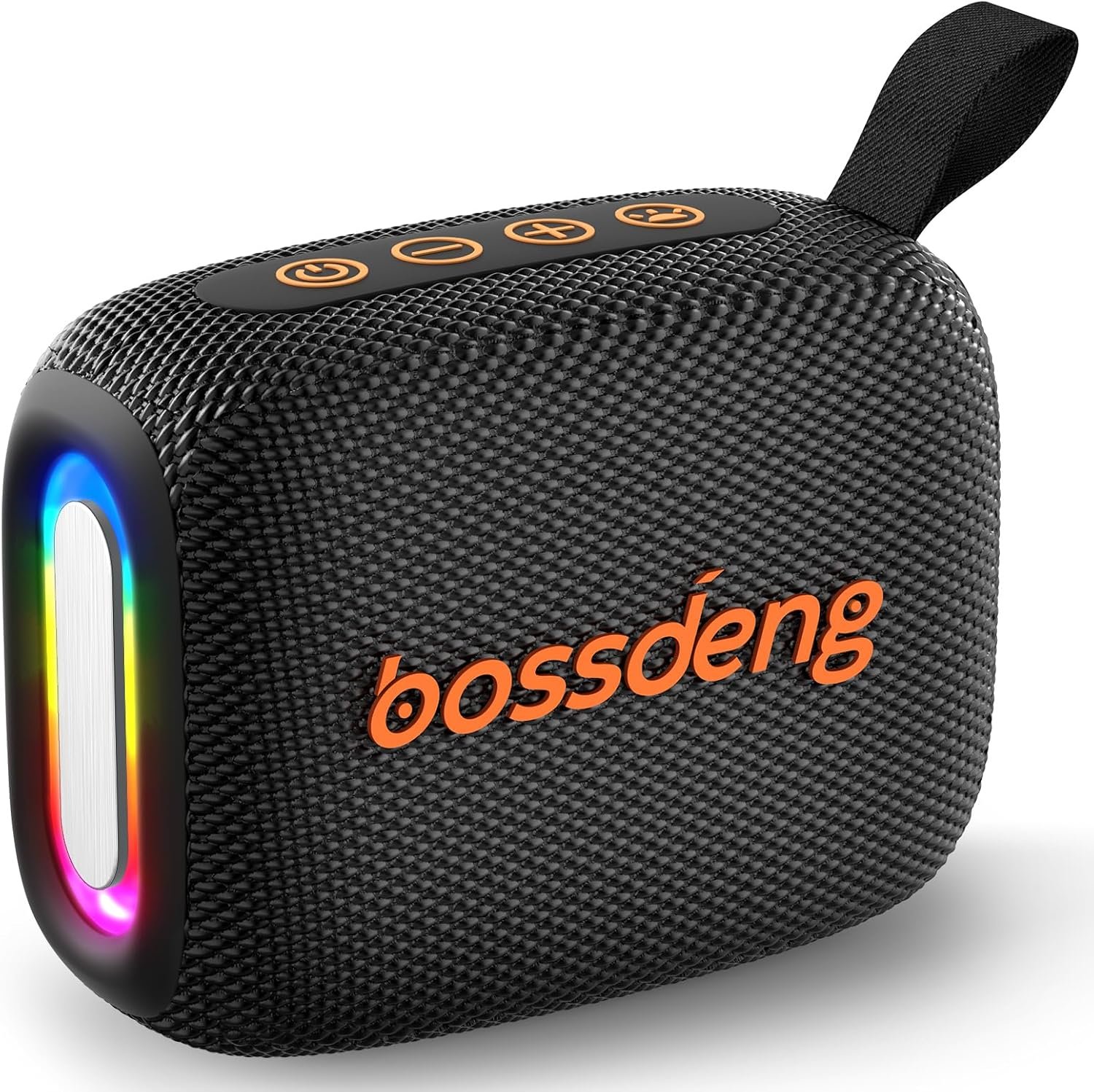 Waterproof Portable Bluetooth Speaker with Lights & Lanyard, Black